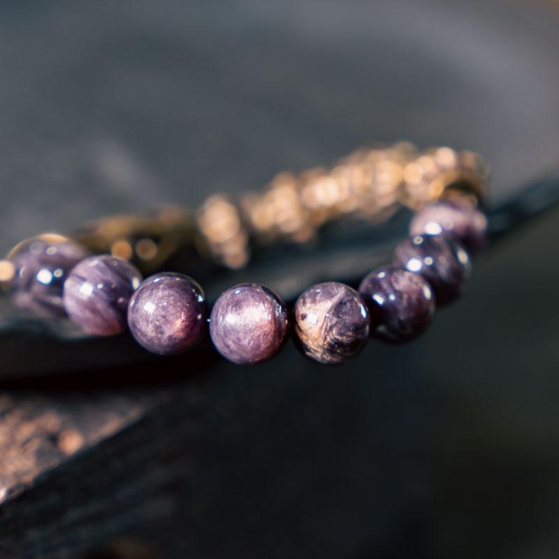 【Lake Skeleton Rainbow Flame】Purple Carp Mica Bracelet