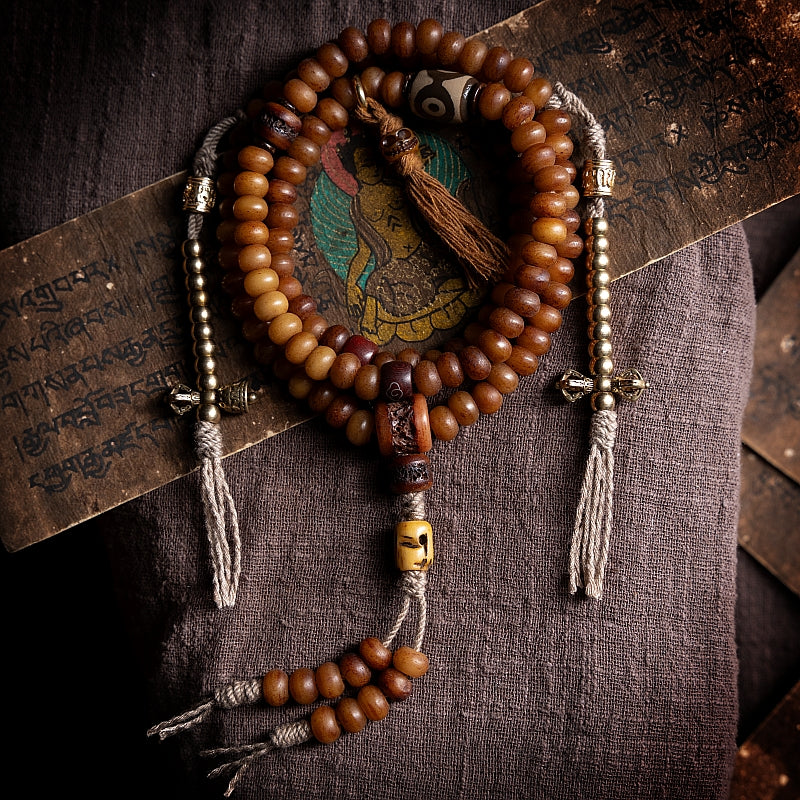 【Highland cattle bone】Natural yak bone 108-piece bracelet
