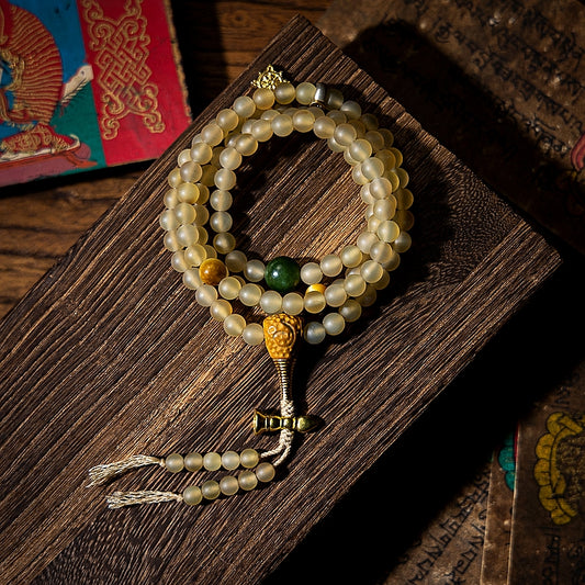 【Zangjiao Star Decree】108 Bead Sheep Horn prayer Bead Bracelet