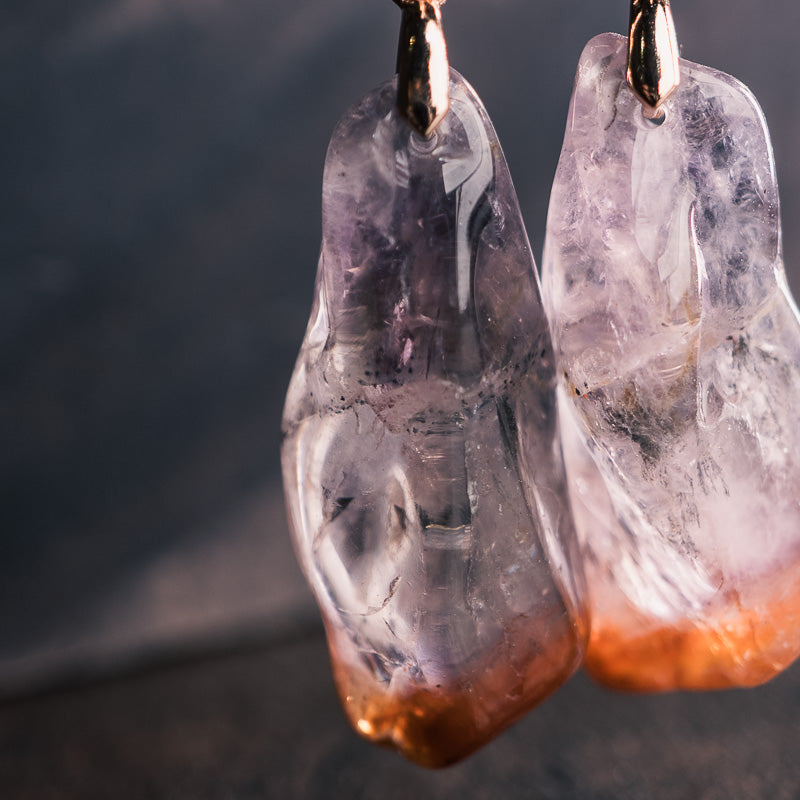 【Shuang Yin Silver Bone】Aurora Crystal Earrings