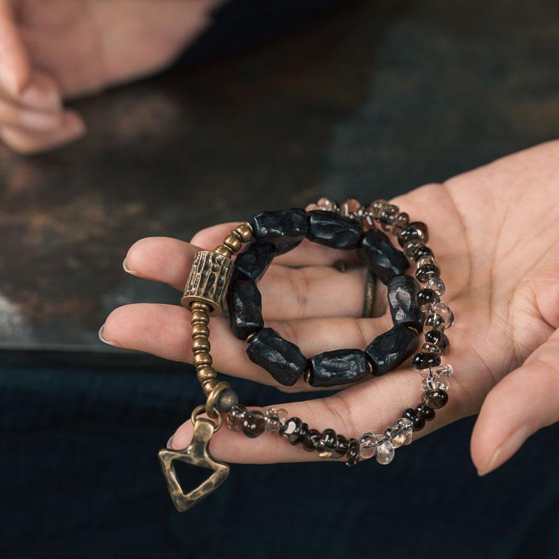 【Earth Cycleology Experience】Tea Crystal / Black Sandalwood Bracelet