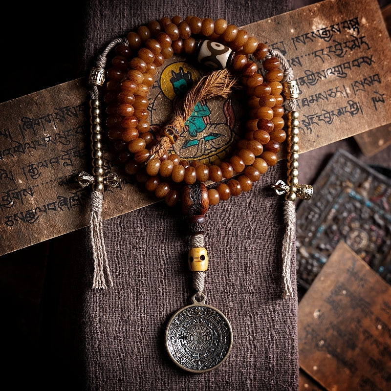 【Highland cattle bone】Natural yak bone 108-piece bracelet